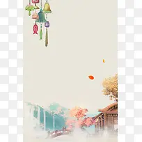 中国旅游复古海报背景