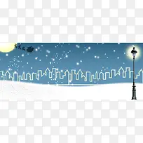 唯美冬季雪景海报背景banner