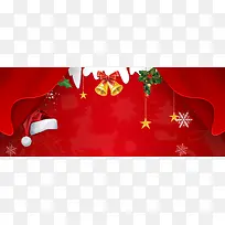 圣诞节卡通彩铃红色banner