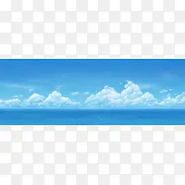 卡通蓝天白云背景banner