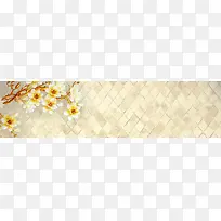 手绘玉兰花海报banner背景