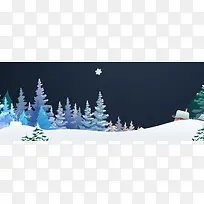 立冬文艺简约蓝色banner
