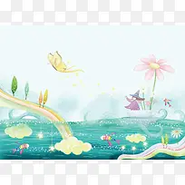 卡通绘画海报背景素材