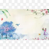 春季新品上市海报背景模板