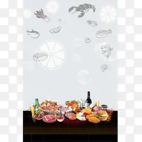 美食大世界海报背景模板