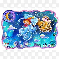 十二生肖星座水瓶座卡通童趣童真