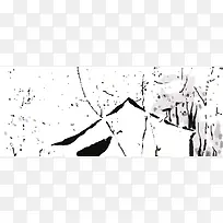黑白画风景山水画网站背景图