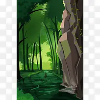 森林冒险海报背景