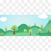 环保卡通绿色banner