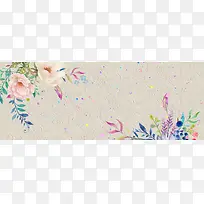 手绘水彩花卉植物背景