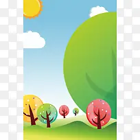 植树节绿色卡通PSD分层banner