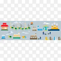 卡通城市背景banner