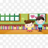 卡通动漫学生受罚背景banner