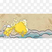 天猫啤酒节卡通简约banner