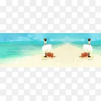 卡通清新手插画背景banner