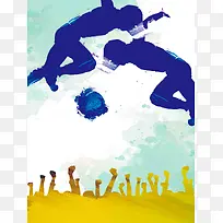 手绘足球比赛海报背景模板