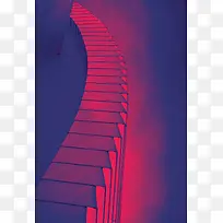 手绘红色线条阶梯背景