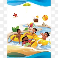 夏日游泳背景素材