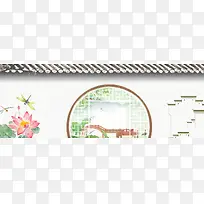 中国风手绘荷叶荷花二十四节气夏至海报