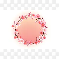 粉色樱花花环节日浪漫背景素材
