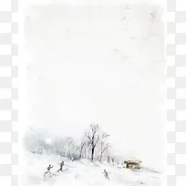 卡通冬天打雪仗背景