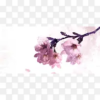 粉色手绘樱花背景