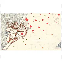 天使丘比特爱情人节矢量图背景画