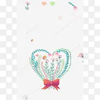 矢量小清新婚礼卡片背景素材