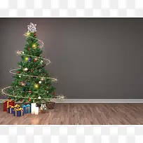 圣诞树欢乐礼品背景素材