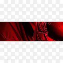 红色丝绸质感红酒背景banner