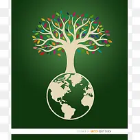 地球树保护环境主题背景素材