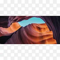 岩石纹理摄影橙色紫色旅行海报背景