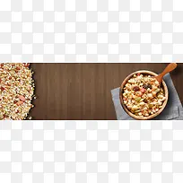 燕麦片俯视图木板电商Banner
