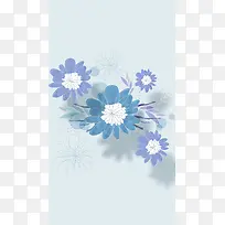 清新淡雅手绘花朵背景图