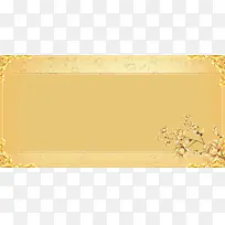 金色质感边框花朵海报背景模板