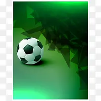 绿色调的足球主题海报背景