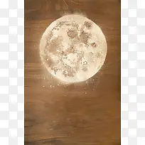 木板浪漫月亮中秋节