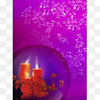 婚庆红色蜡烛紫色背景素材