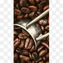 咖啡豆质感文艺摄影H5背景