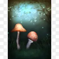 浪漫蘑菇背景
