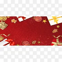 圣诞节红色礼物banner