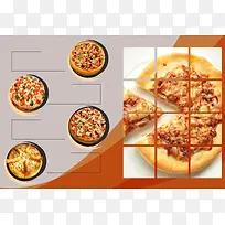 西餐披萨美食矢量画册背景
