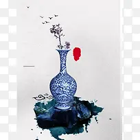 端午节中国风瓷器海报背景