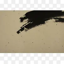 中国风水墨笔触黄色画纸