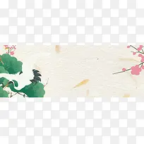 春天手绘质感大雁黄色banner