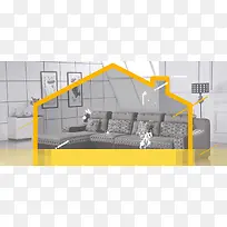 欧式家居家纺背景海报banner