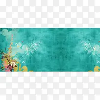 清新布料花纹涂鸦背景banner