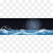 蓝色水滴背景装饰banner素材