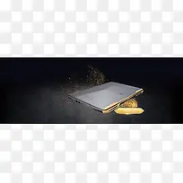 高端笔记本促销质感黑色banner