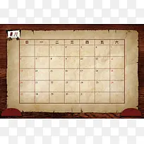 2017年8月日历复古报表背景